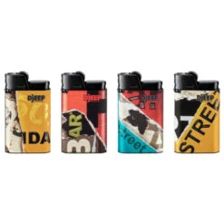 Fournitures Pour Fumeurs -Fournitures Pour Fumeurs barquette de 24 briquets djeep assortis ripped paper 1