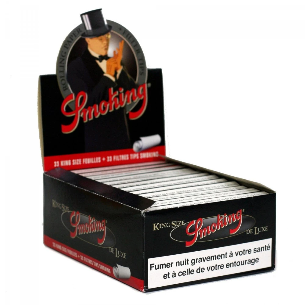 Boite 24 Carnets De Feuille Smoking Deluxe King Size Avec Filtre - Feuille + Tips 1 Boite 24 Carnets De Feuille Smoking Deluxe King Size Avec Filtre - Feuille + Tips