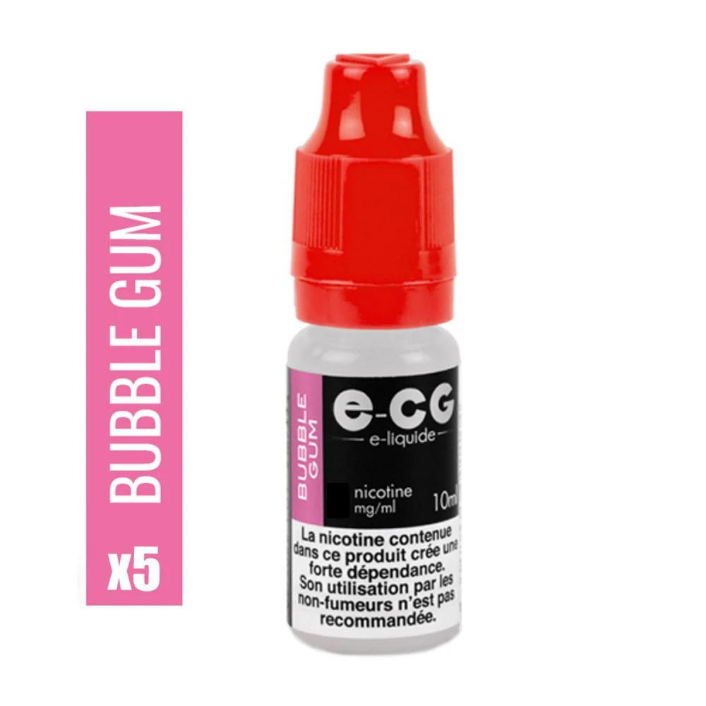 Lot De 5 Flacons E-CG - Goût Bubble Gum 6 Mg/ml 1 Lot De 5 Flacons E-CG - Goût Bubble Gum 6 Mg/ml