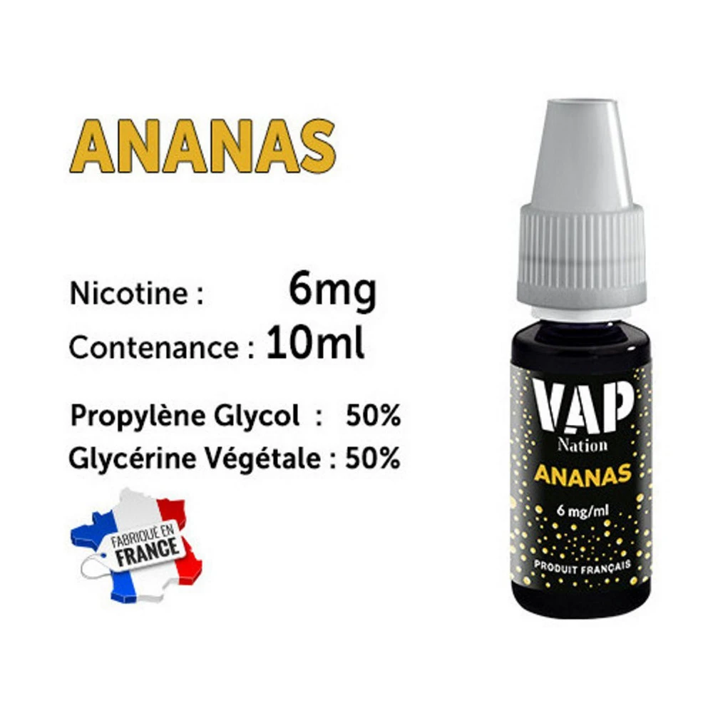 Vap Nation Lot De 5 Liquides - Ananas 6 Mg 1 Vap Nation Lot De 5 Liquides - Ananas 6 Mg