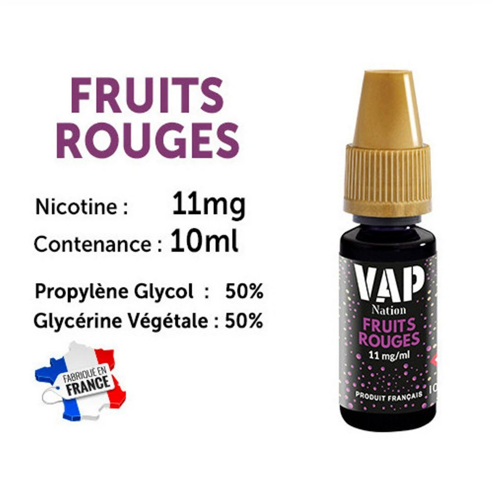 Vap Nation Lot De 5 Liquides - Fruits Rouges 11 Mg 1 Vap Nation Lot De 5 Liquides - Fruits Rouges 11 Mg